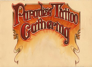 Art Galleries - Tom Strom - Letterhead for upcoming Paradise Tattoo Gathering